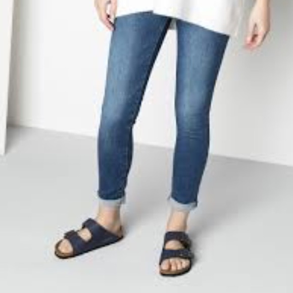 navy birkenstocks women's